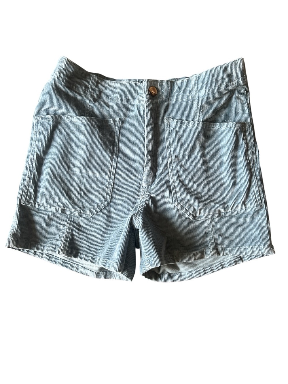 Kavu Aqua Blue Corduroy Women's Shore Thing Shorts with Front Patch Pockets